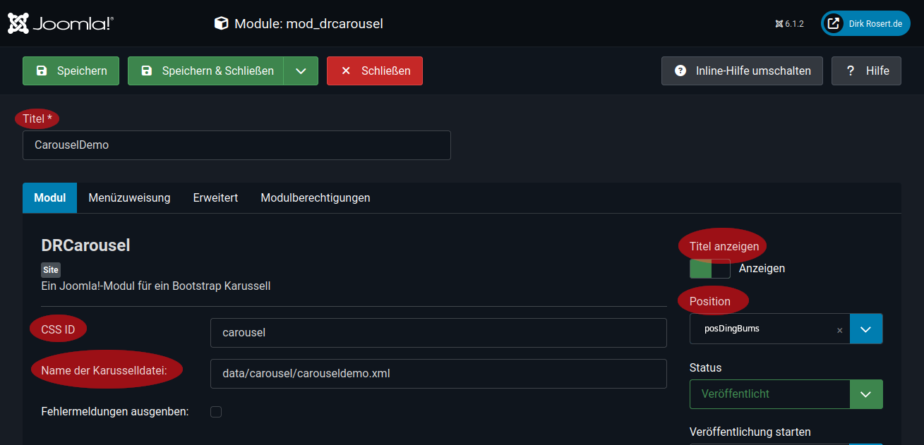 Moduleinstellungen